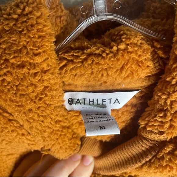 Athleta | Tugga Fleece Sweatshirt Hoodie cattail brown medium - Picture 6 of 10